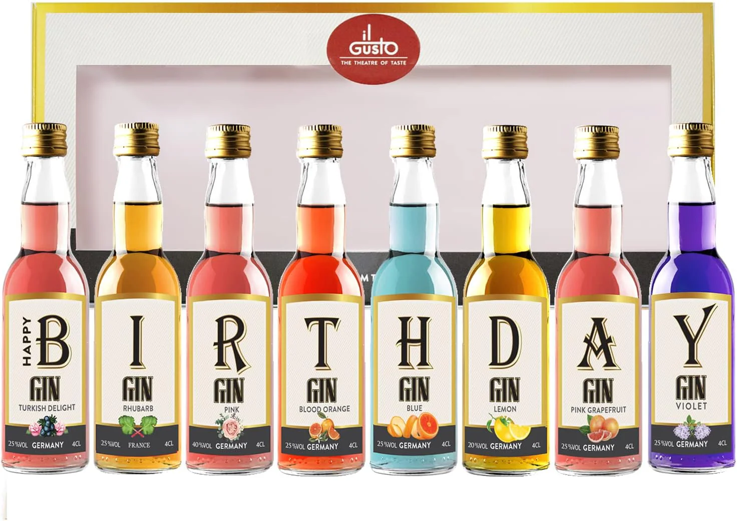 Birthday Gift - Miniature Gin Set 40ml each - Pack of 8 - Image 3