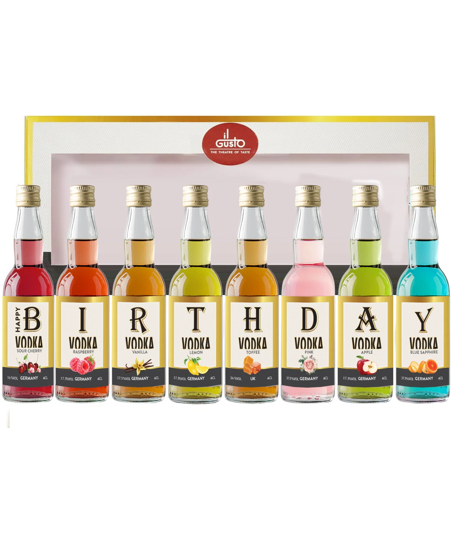 Birthday Gift - Miniature Vodka Set 40ml each (Pack of 8) - Image 3