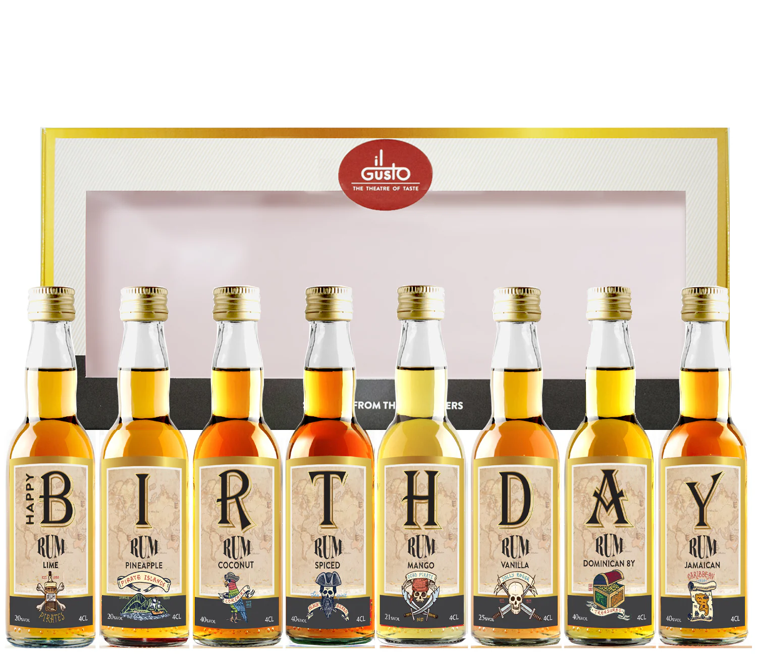 Birthday Gift - Miniature Rum Set 40ml each - Pack of 8 - Image 3